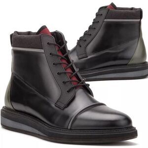 Vintage Foundry Men's Black with Olive Leather Boots size 10